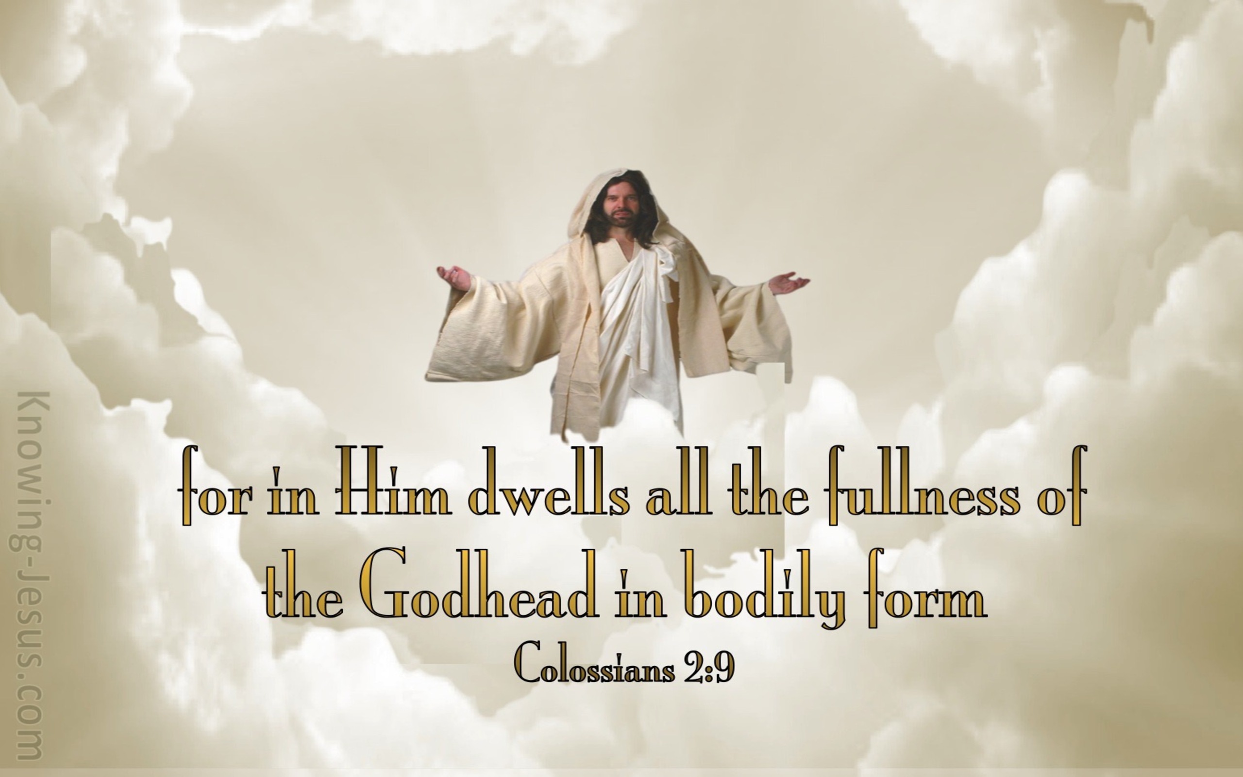 Colossians 2:9 In Him Dwells All The Fullness (beige)